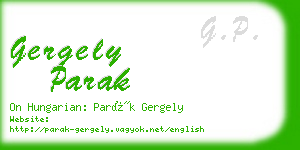 gergely parak business card